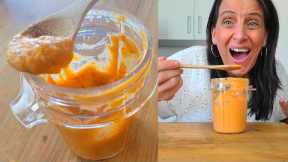 CREAMY SWEET POTATO DRESSING YOU'LL WANT TO PUT ON EVERYTHING! (NO OIL VEGAN WEIGHT LOSS RECIPE)