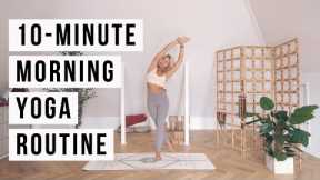10-MINUTE MORNING YOGA ROUTINE | No Hands Yoga | CAT MEFFAN