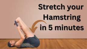5minute hamstring stretch: How to reduce hamstring pain & improve flexibility. #yoga #hamstrings