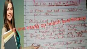 10 lines essay on health and fitness in english #fatamateach