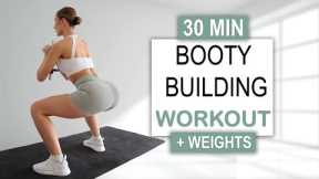 30 Min BOOTY BUILDING WORKOUT + Weights |  Grow your Glutes | No Jumping, No Repeat