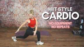 NO REPEAT HIIT STYLE CARDIO // AT HOME LOW IMPACT OR HIGH IMPACT