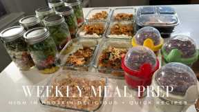MEAL PREP FOR THE WEEK | High in PROTEIN, Quick + Delicious recipes, Weight Loss + Building muscles