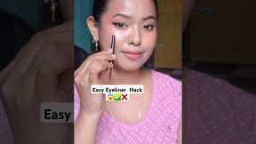 Easy Eyeliner Hack Working ✅️😱❌️ #makeup #treandinghacks #makeuphacks #viralhacks #shorts #hacks