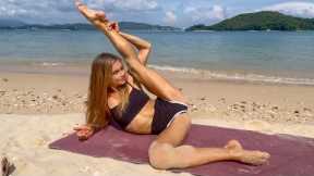 STRETCHING ON THE BEACH