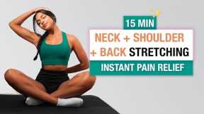 15 MIN. BEST STRETCHES FOR NECK, SHOULDER + BACK PAIN RELIEF that works! - Mobility | Kaji Pm