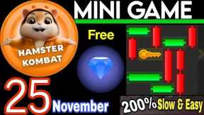 25 November 💎🔑🐹 Puzzle Trick: P2E Hamster Kombat key MiniGame Solved, slow step by step! 🎮