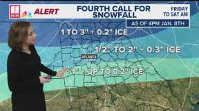 Winter Storm Update | Here's how much snow, sleet and freezing rain you could see in Georgia Friday