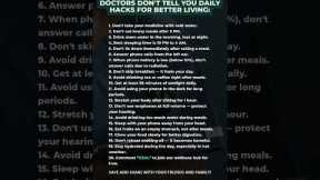 💊 Doctors don’t tell you these 20 small hacks that change everything. #healvex #heal #healthyliving