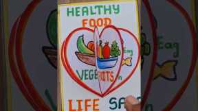 Healthy Food and Unhealthy Food Project Drawing #shorts #youtubeshorts #short #video