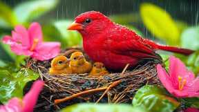 Stress Melts Away in 5 Minutes ~ Rain with Sweet Birds🦜 Reduce Stress, and Calm Your Mind Naturally