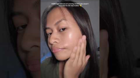 ASMR skincare routine for dry skin 🌙 #skincareroutine