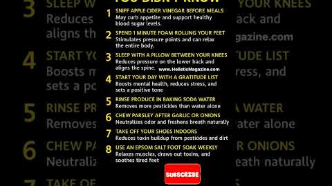 Health Hacks To Live Longer & Feel Better ! Unknown Health Hacks #HealthHacks #shorts