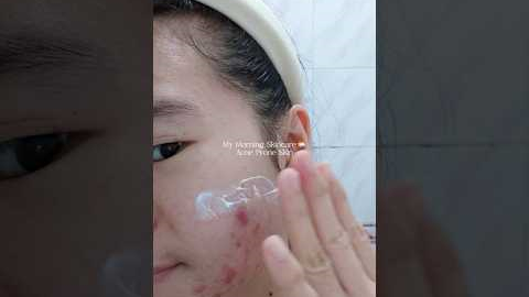 🌤My morning skincare (acne prone skin) #asmr #morningroutine #acne #kbeauty #koreanskincare