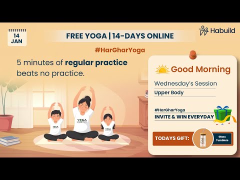 14th Jan | Habuild FREE YOGA Online | Upper Body ‬with  @saurabhbothra  |  Live M