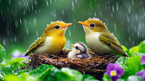 🌧️ Piano Music with Calming Rain and Birds ~ 100% Reduce Stress, and Calm Your Mind Naturally 🍃💖