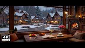 Winter Café Atmosphere With Relaxing Jazz Music To Reduce stress ~ Jazz Piano Music & Fireplace.