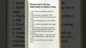 Doctors Don’t Tell You This 😱🌿 Daily Health Hacks #HealthyLife #Wellness #Tips