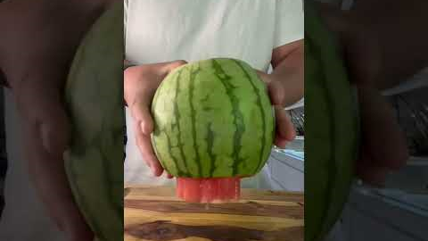 Watermelon Cutting Hack! #shorts #youtubeshorts #hacks #watermelon #summer #healthy #snack