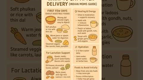 🌸 What to Eat After Delivery (Indian Moms Guide 🍲)