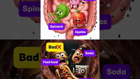 GUT HEALTH: GOOD vs BAD FOODS 🥬🍔
