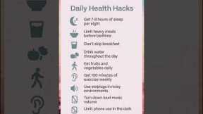 Daily Health Hacks #health #healthhacks