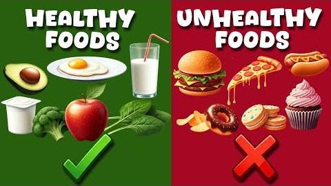 HEALTHY vs UNHEALTHY Food | Healthy Food, Unhealthy Food for Kids